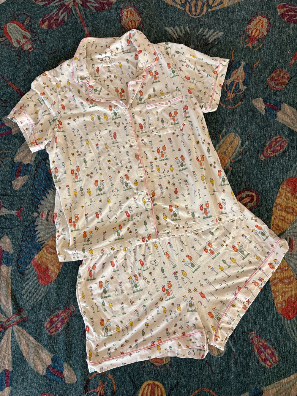 Adorable HTF BedHead Pajamas Birds and Bees Collab with Natchieart L 🐦🐝